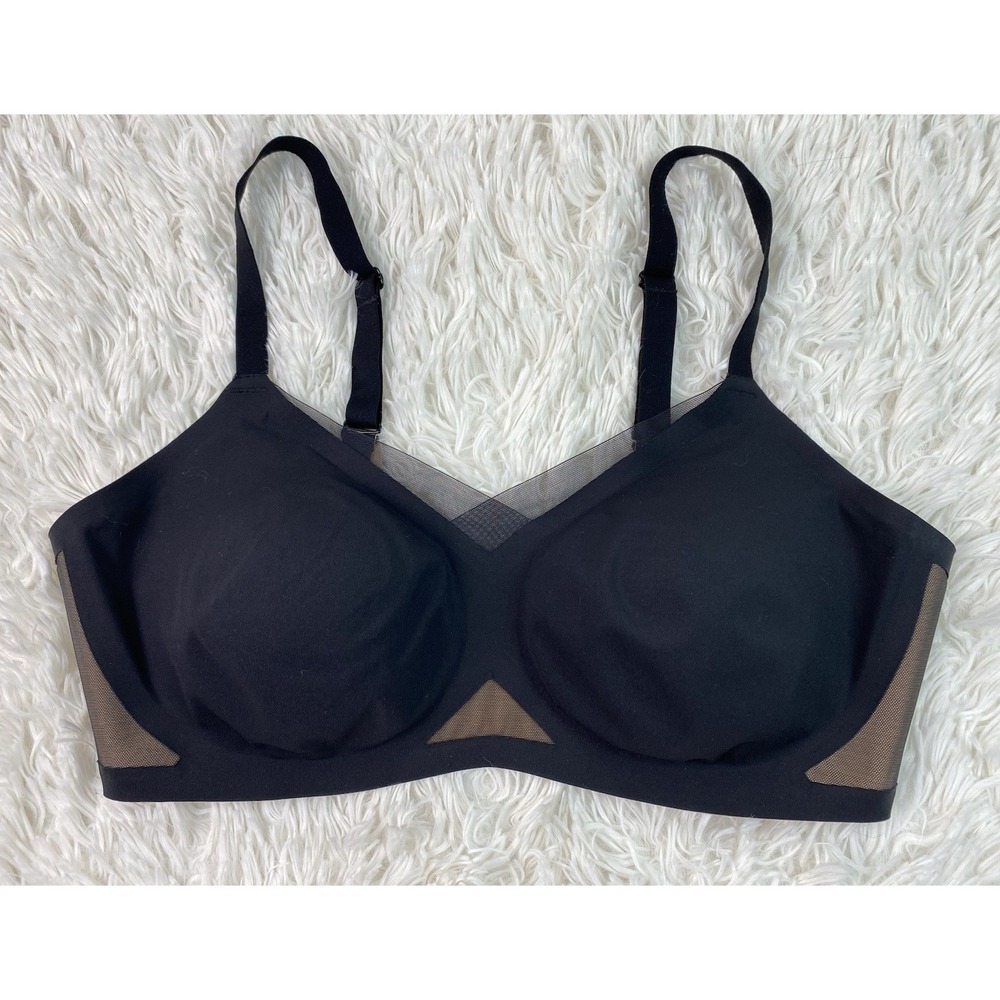 Honeylove Women's 38B/C Black Wire Free Removeable Pad Crossover Bra